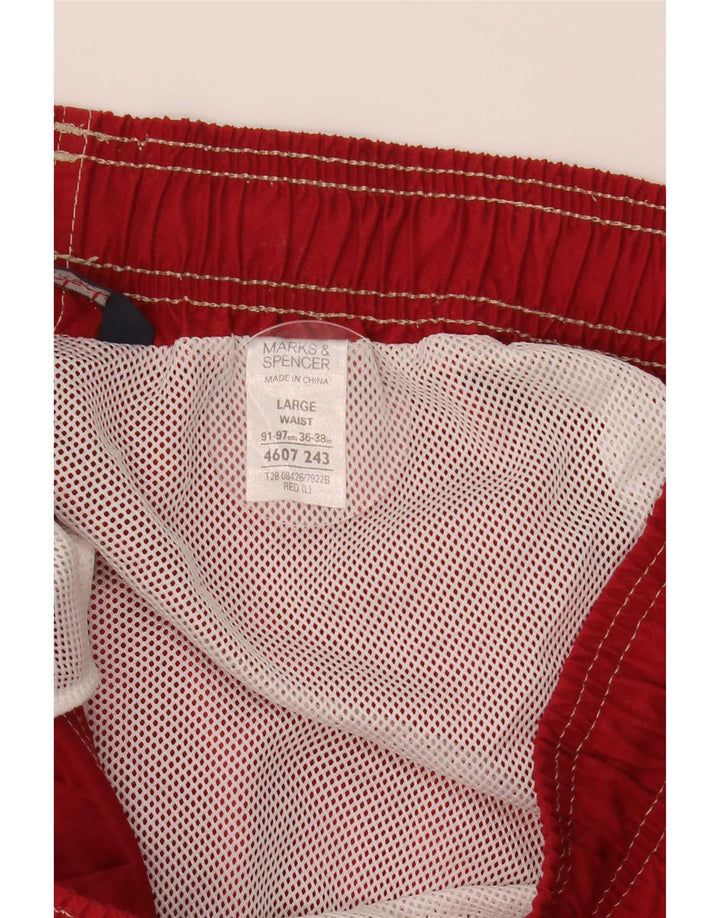 Pantaloncini da bagno da uomo Marks & Spencer grandi rossi in poliestere