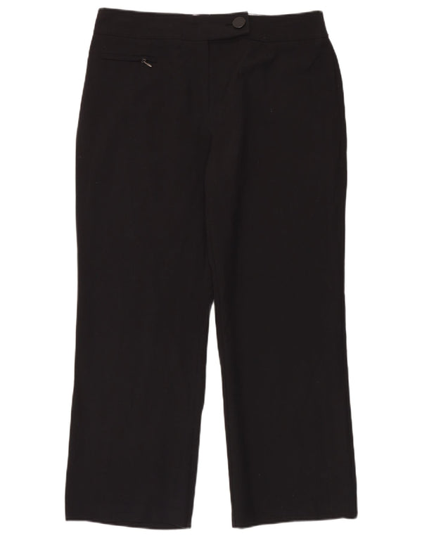 Marks & Spencer Womens Straight Casual Trousers UK 14 Large W34 L28 Black
