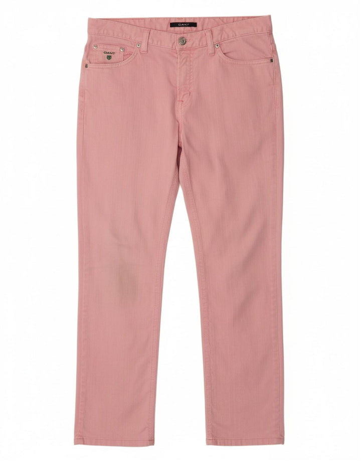 Pantaloni casual dritti vestibilità regolare da donna GANT Dawn W29 L32 cotone rosa