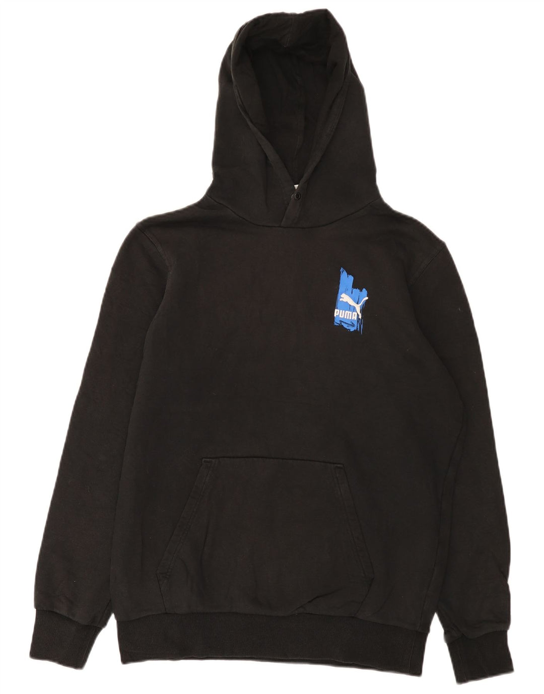 Felpa con cappuccio grafica da uomo Puma, cotone medio nero