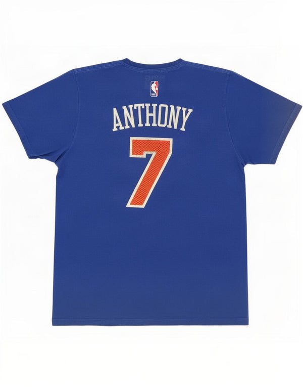 Adidas Uomo New York Knicks T-shirt grafica Top Large in cotone blu