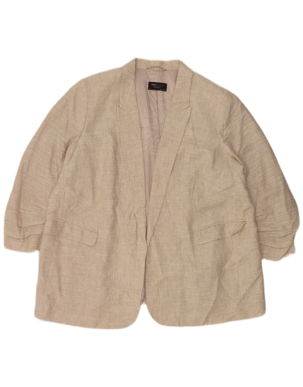 Giacca blazer con maniche a 3/4 vestibilità rilassata da donna Marks & Spencer UK 22 3XL Beige