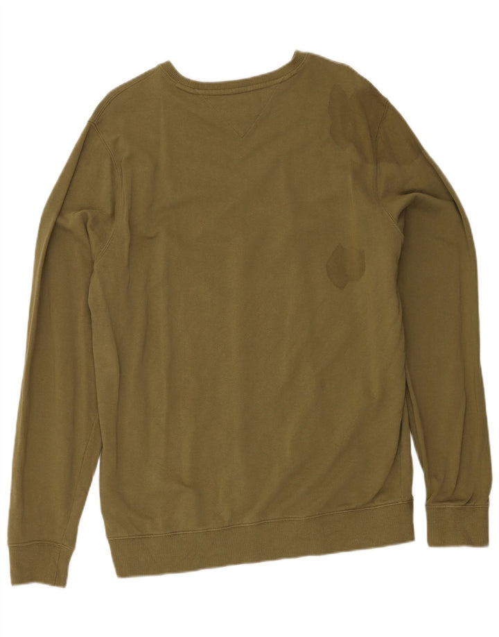 Tommy Hilfiger Uomo Felpa Maglione Grande Cotone Kaki