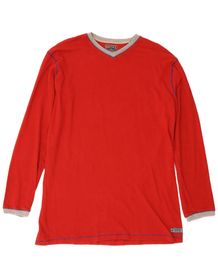 Nautica Top da uomo a maniche lunghe XL in cotone rosso