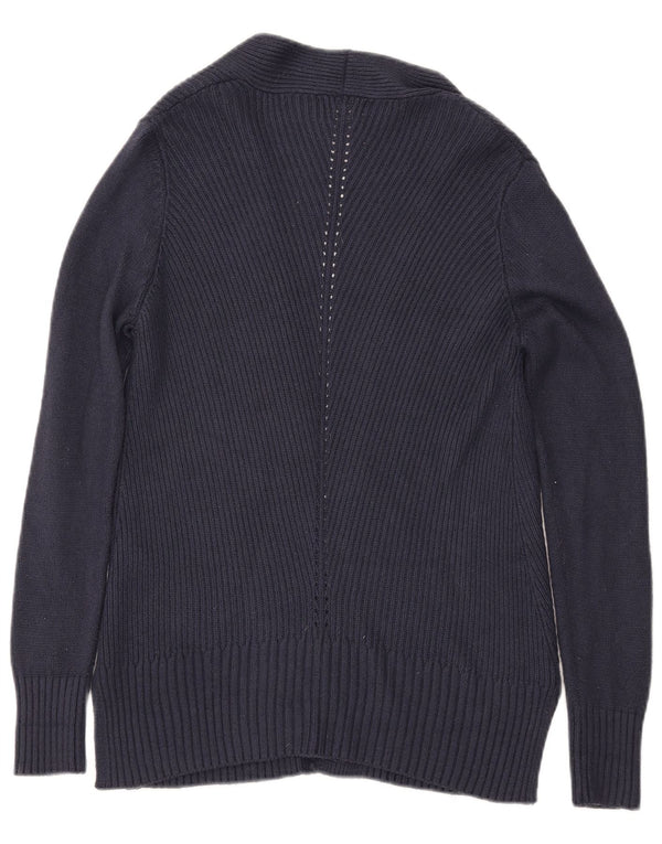 FAT FACE Maglione cardigan aperto da donna UK 8 Piccolo acrilico blu navy