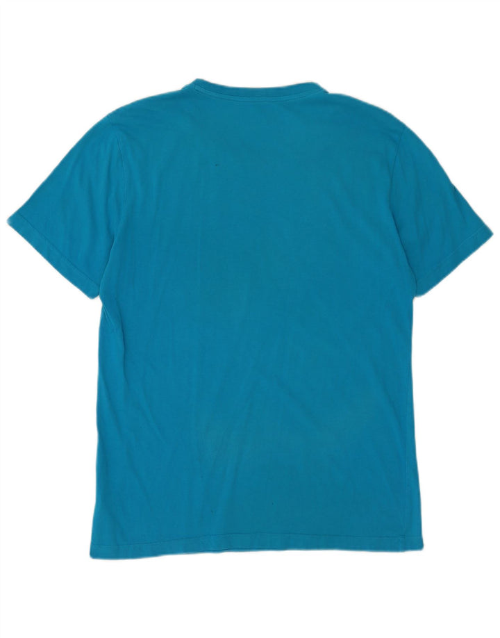 T-shirt grafica da uomo Puma Top in cotone blu medio