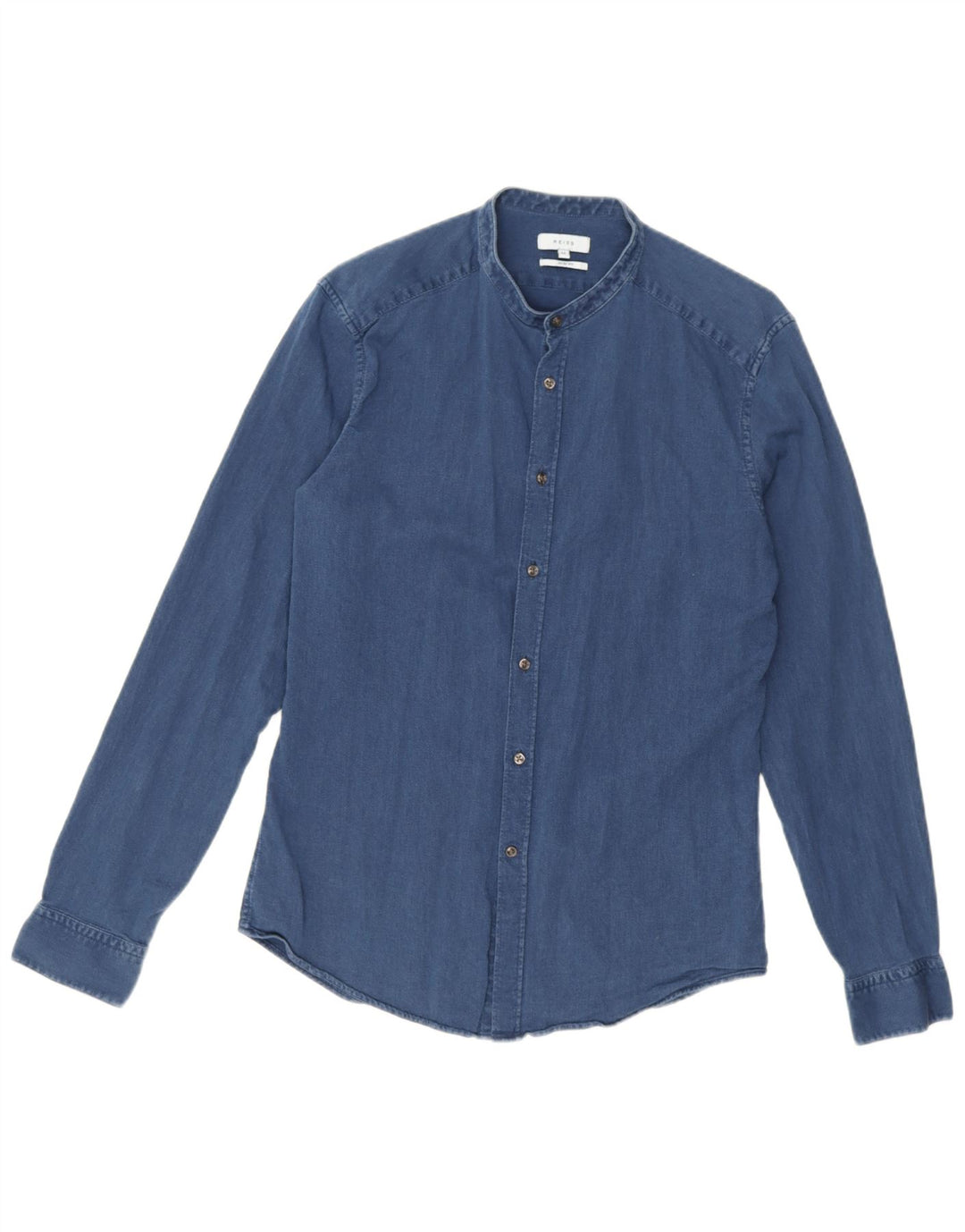 Camicia Reiss Slim Fit da uomo in cotone blu medio