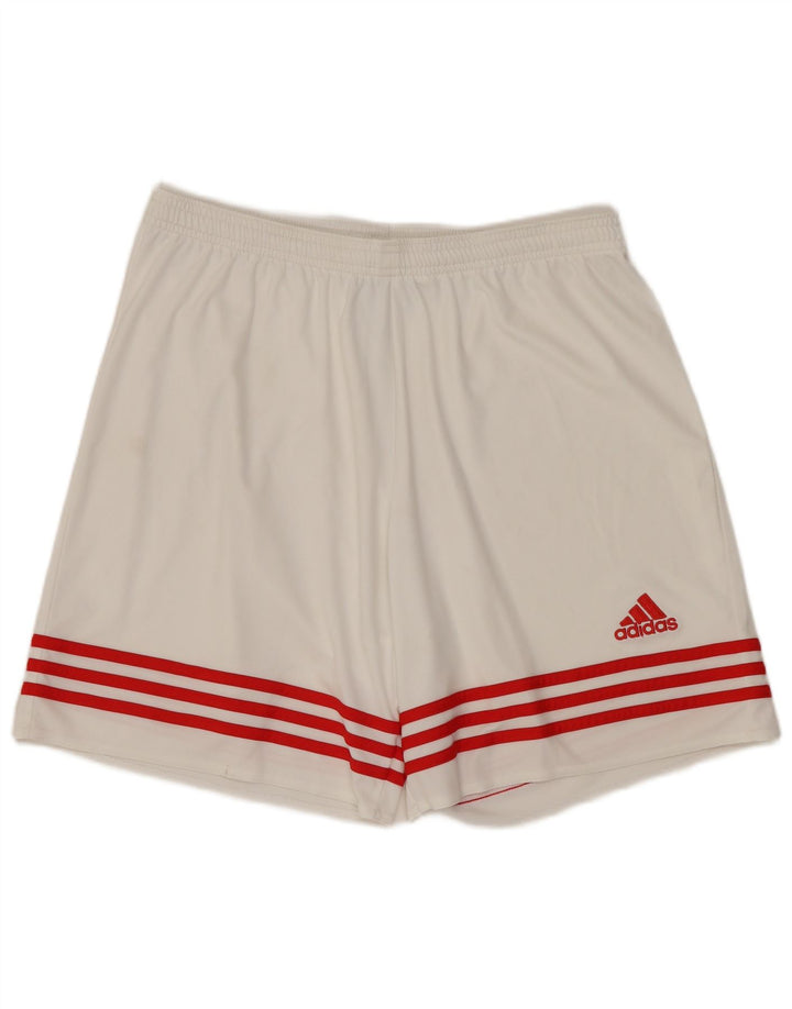 Pantaloncini sportivi ADIDAS Climalite da uomo, grandi, in poliestere bianco