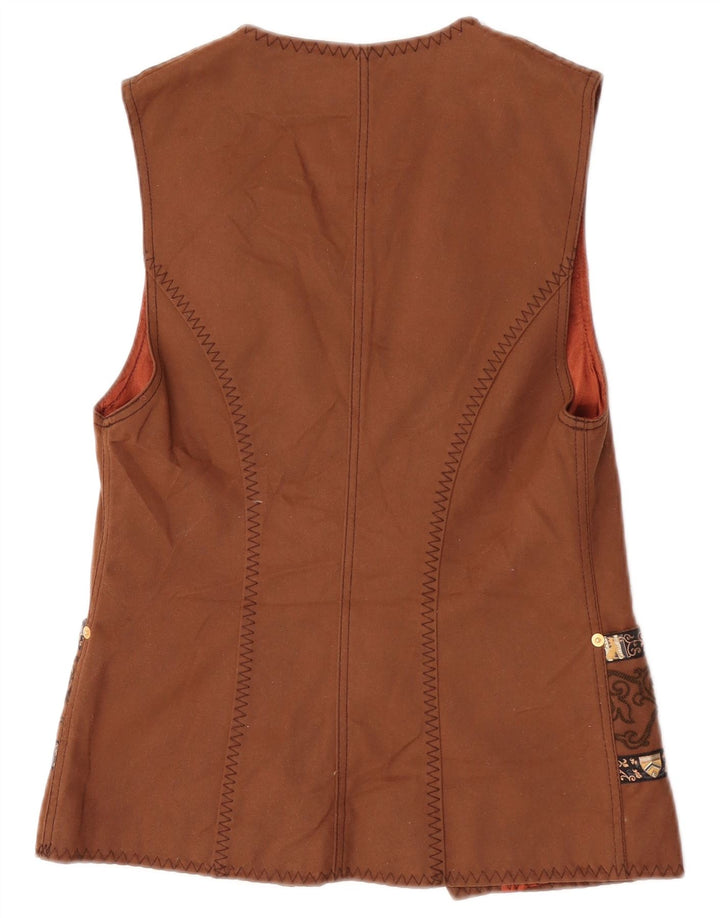 Gilet Donna Roccobarocco IT 40 Small Cotone Paisley Marrone