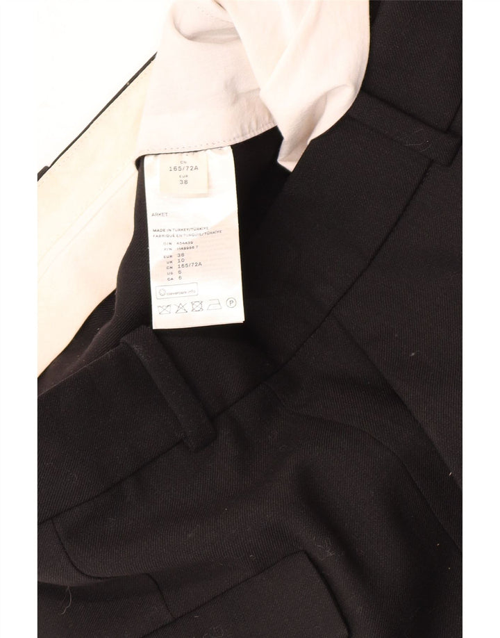 Pantaloni da abito dritti da donna vintage EU 38 medi W28 L30 poliestere nero