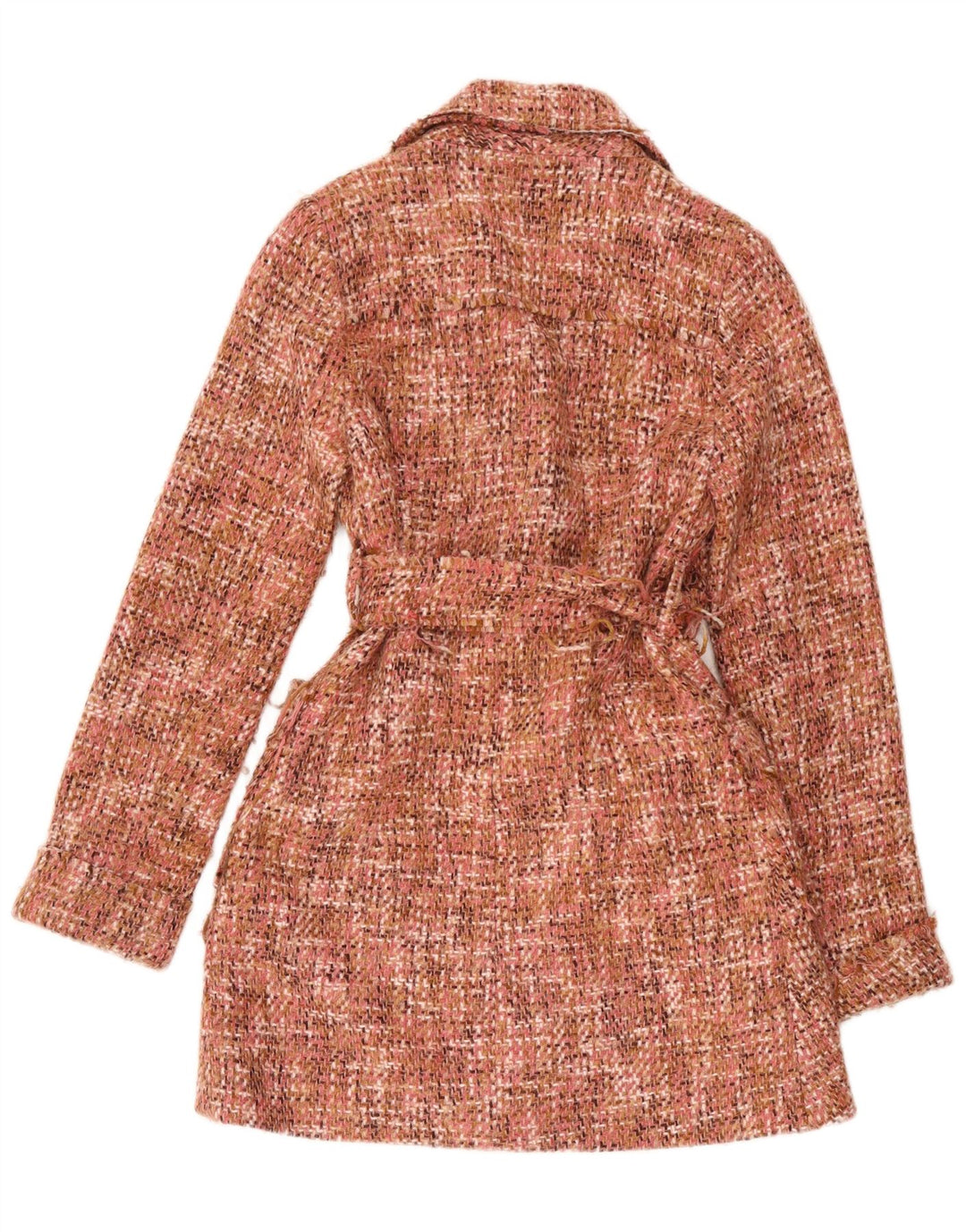 Soprabito vintage da donna UK 8 piccolo rosa chiazzato