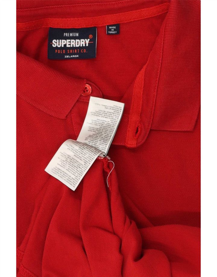 Polo da uomo Superdry 3XL in cotone rosso