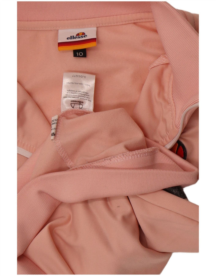 Giacca corta da tuta da donna Ellesse UK 10 piccola in poliestere a righe rosa