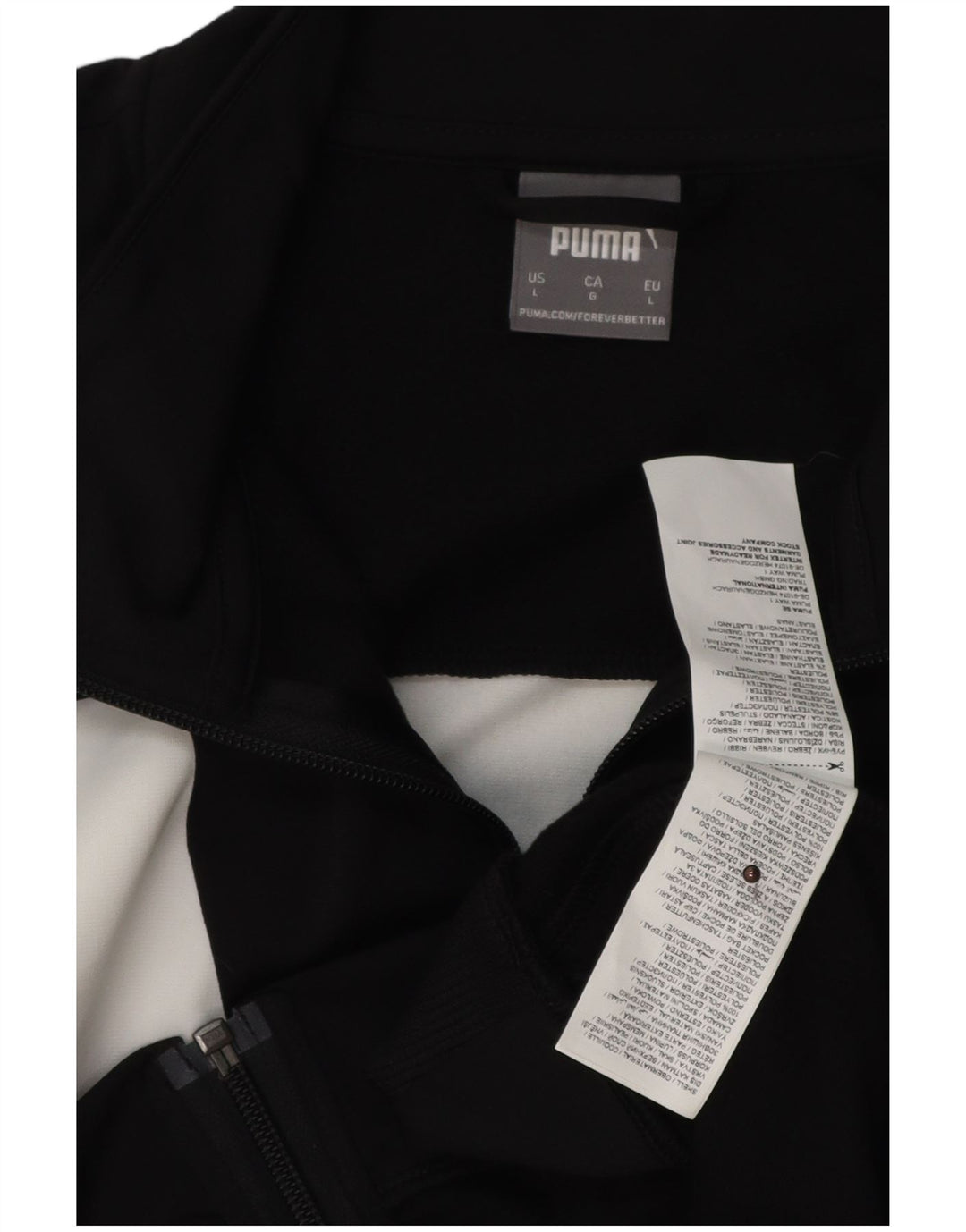 PUMA Mens Tracksuit Top Jacket Large Black Colourblock Polyester