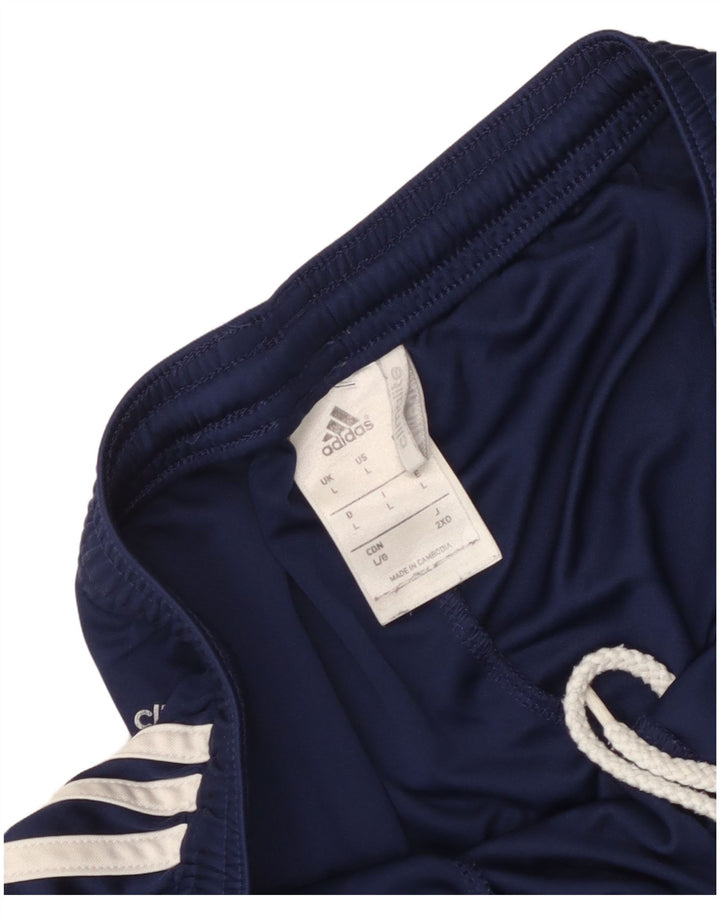 Pantaloncini sportivi Adidas Climalite da uomo di grandi dimensioni in poliestere color block blu navy