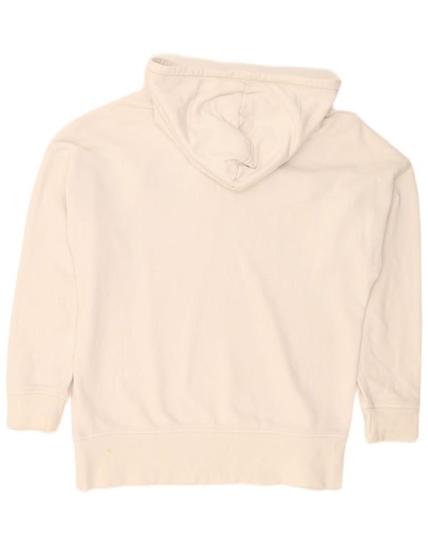 Felpa con cappuccio grafica da donna Adidas UK 12 Medium White Colourblock