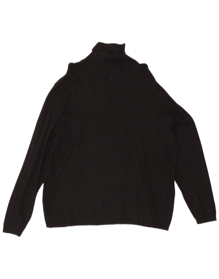 Maglione maglione a collo alto da donna Marks & Spencer UK 22 3XL viscosa nera