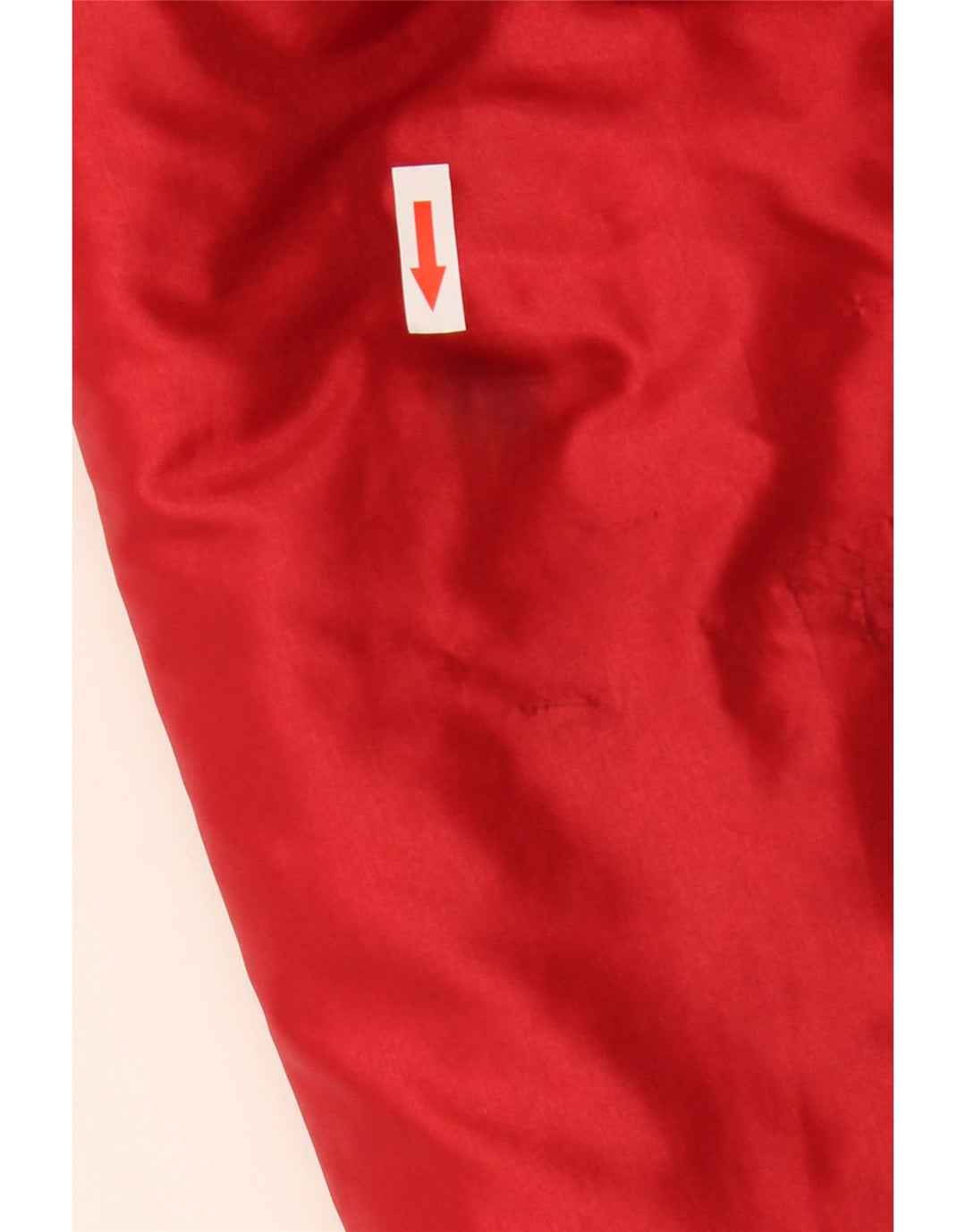 Giacca imbottita con cappuccio da donna vintage IT 52 2XL Poliammide color block rosso