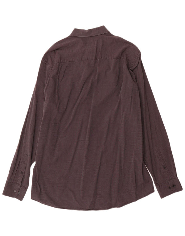 Camicia da uomo Calvin Klein taglia 17 XL cotone a righe grigie