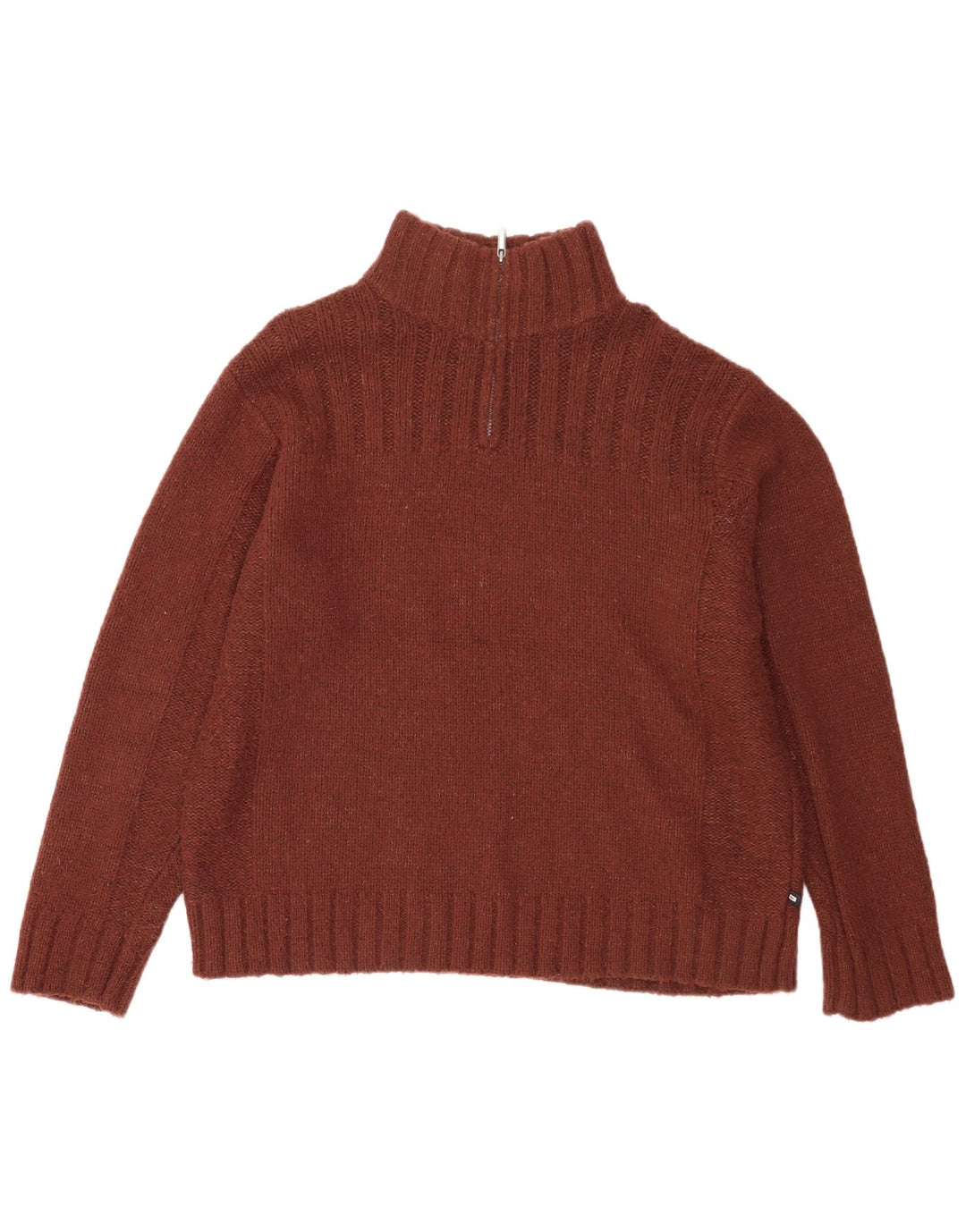 Maglione da uomo Marks & Spencer con zip e collo XL in acrilico marrone