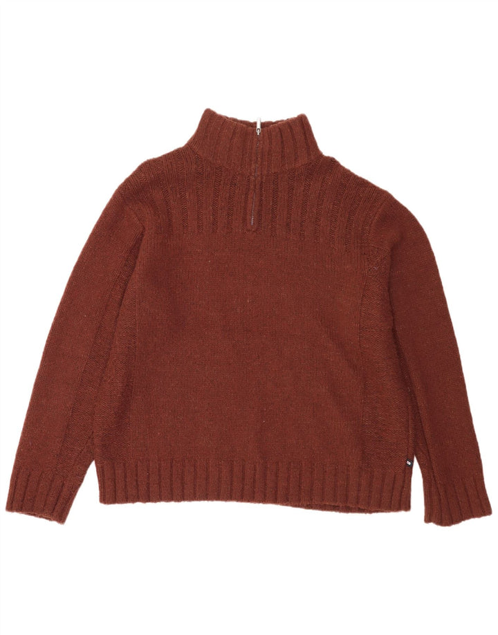 Maglione da uomo Marks & Spencer con zip e collo XL in acrilico marrone