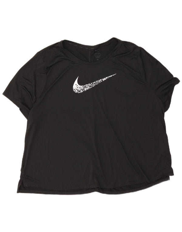 T-shirt grafica oversize da donna Nike Dri Fit Top UK 22 3XL poliestere nero