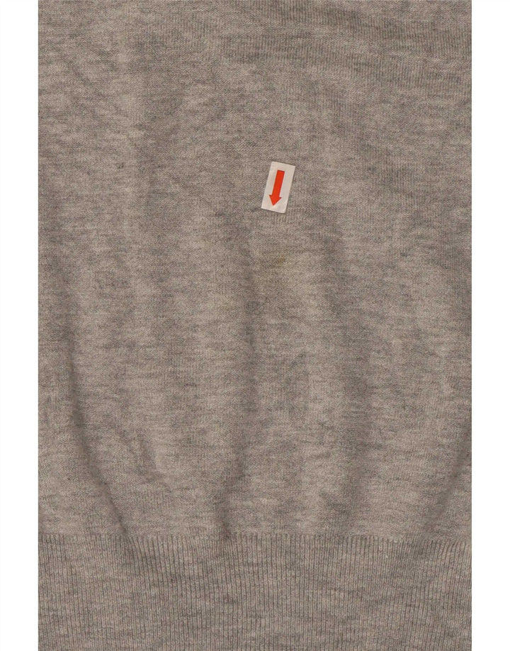 Maglione maglione a collo alto da donna Zara UK 14 grande rayon grigio