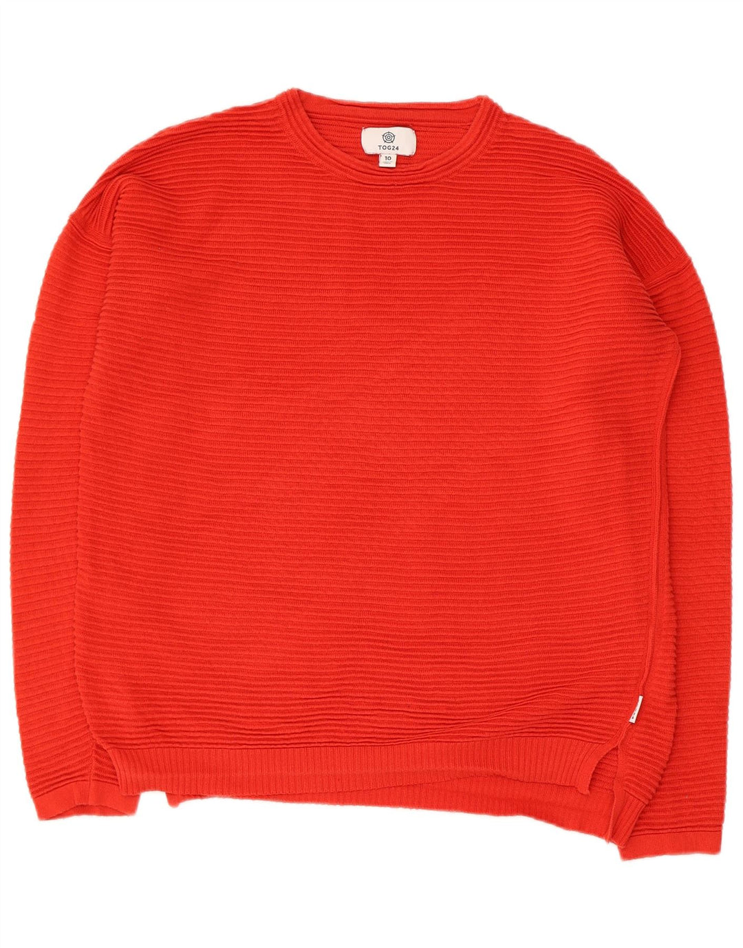 Tog 24 Maglione maglione girocollo da donna UK 10 piccolo rosso