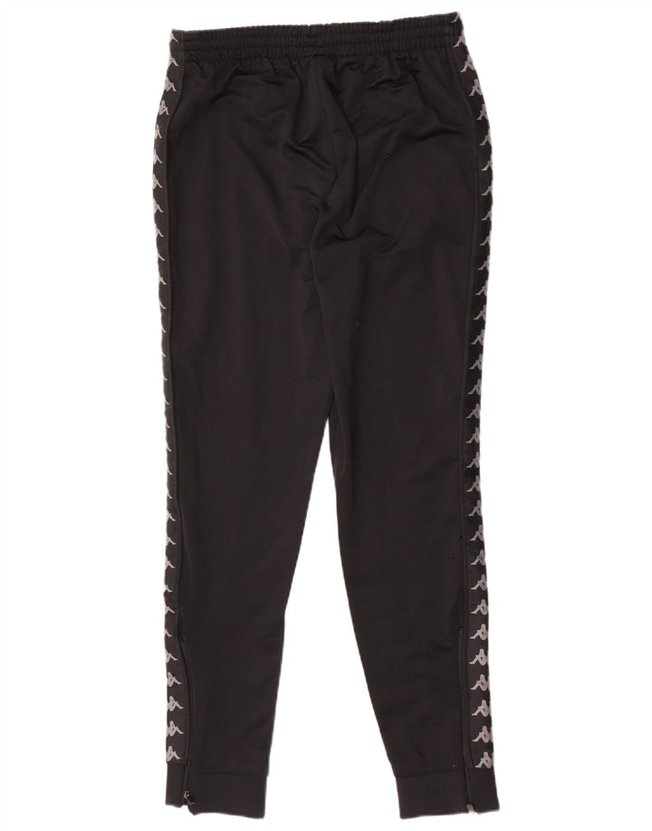 Pantaloni da tuta con grafica Kappa da uomo Joggers medio poliestere nero