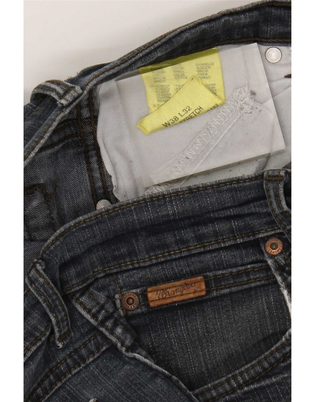 Jeans dritti da uomo Wrangler W38 L32 cotone blu navy