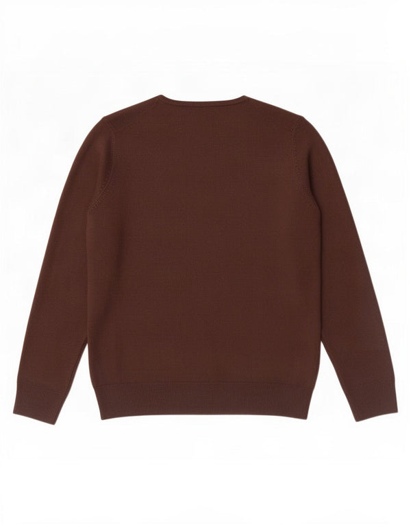 Maglione da donna con scollo a V Marks & Spencer UK 14 Acrilico marrone medio