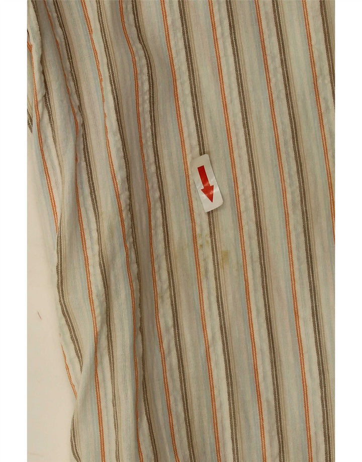 Camicia Kappa da uomo a maniche corte XL in cotone a righe bianche
