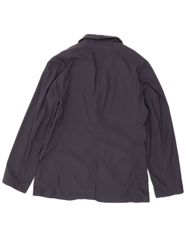 EDDIE BAUER Giacca blazer a 3 bottoni da uomo UK 40 Large in nylon blu navy