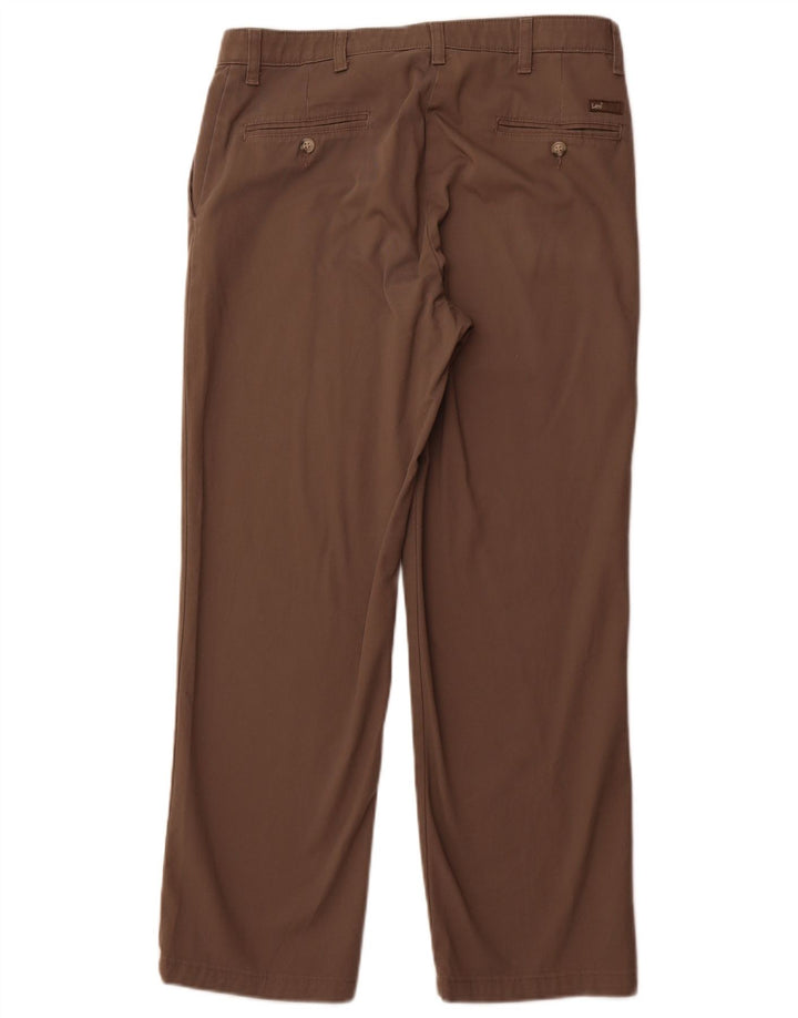 Pantaloni chino dritti su misura da uomo Lee W34 L29 cotone marrone