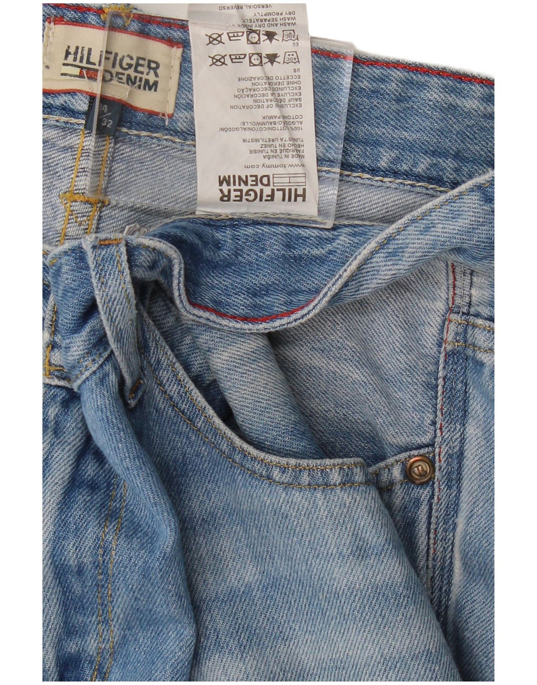 Jeans slim da uomo Tommy Hilfiger W34 L32 cotone blu