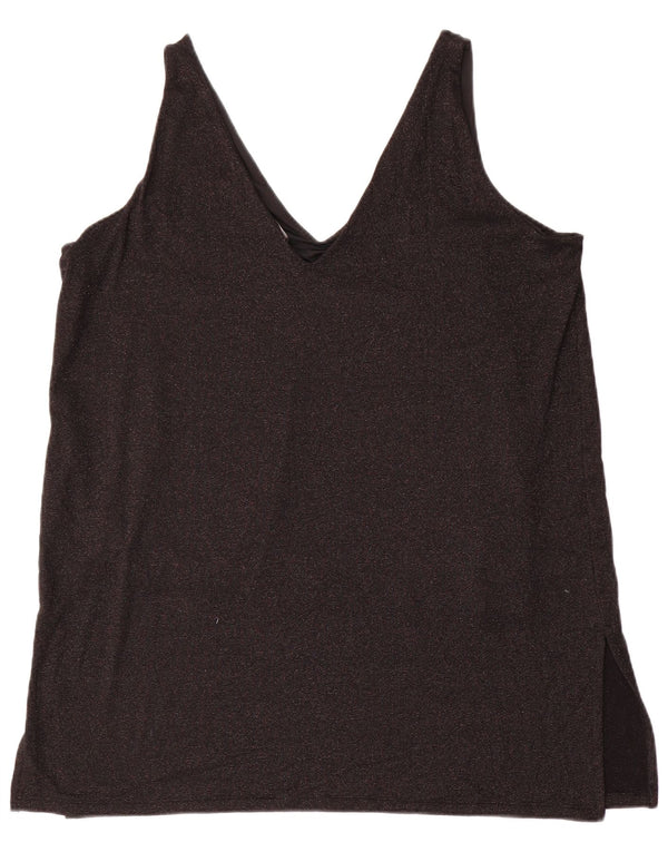 Top camicetta senza maniche da donna Marks & Spencer UK 20 2XL viscosa nera