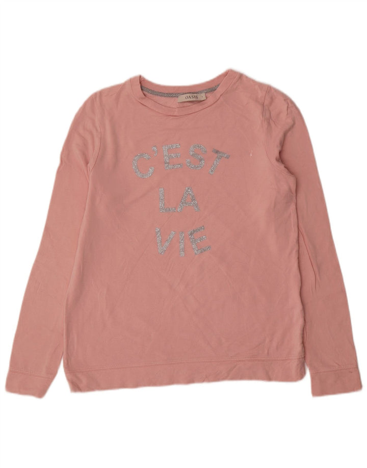 Felpa grafica da donna Oasis UK 10 piccola viscosa rosa