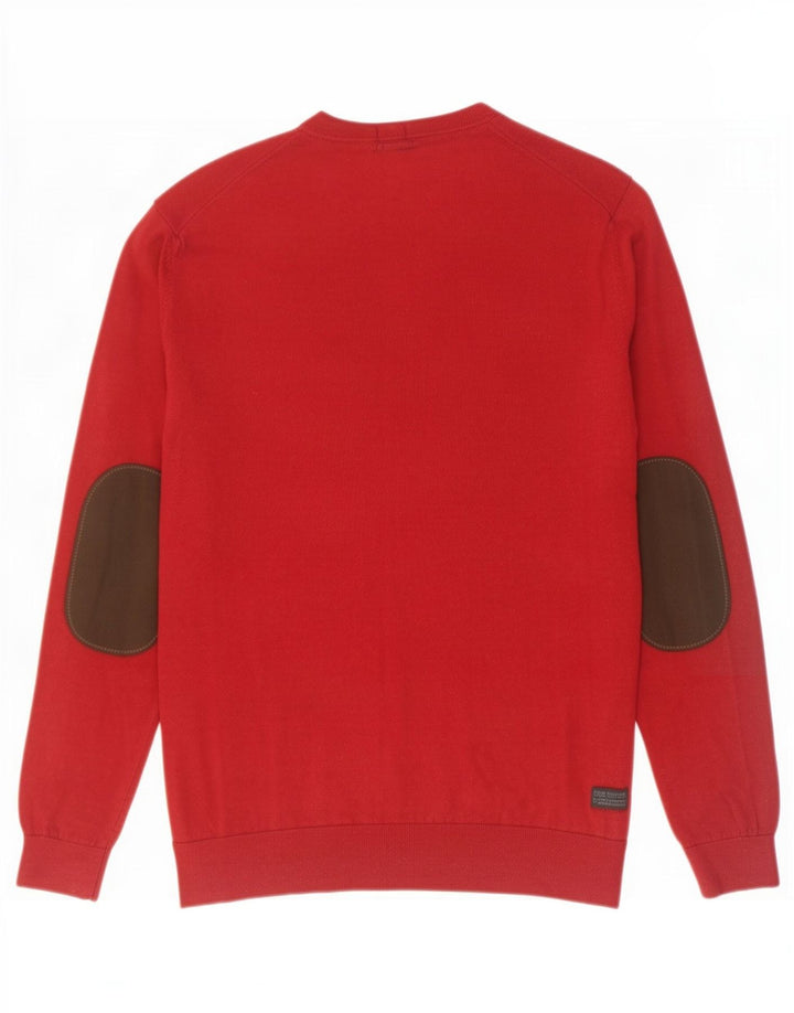 Hugo Boss Maglione da uomo con vestibilità regolare con scollo a V, colore rosso medio