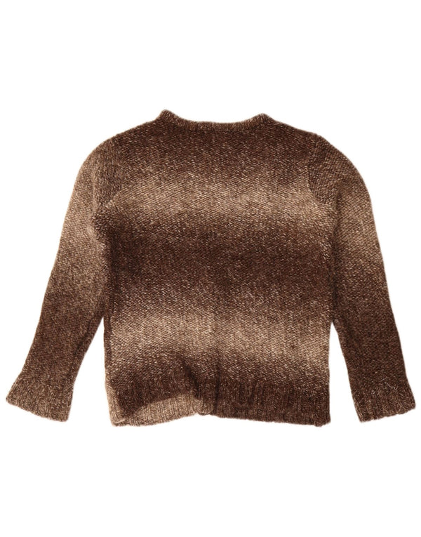 Maglione cardigan corto da donna Zara UK 14 Lana marrone medio