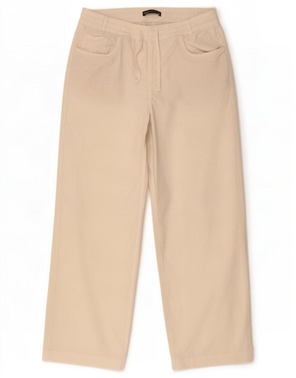 Pantaloni dritti da donna Marks & Spencer UK 14 Large W34 L29 Lino bianco