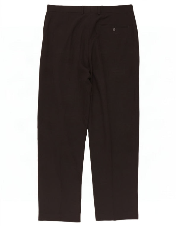 Pantaloni da abito con pegging da uomo Marks & Spencer W34 L31 poliestere nero