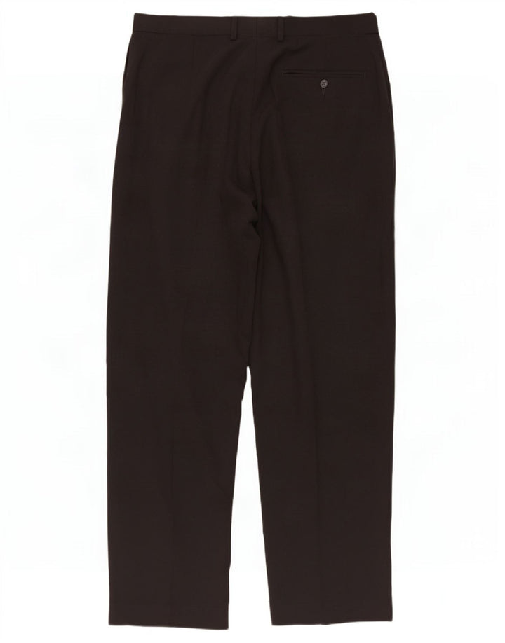 Pantaloni da abito con pegging da uomo Marks & Spencer W34 L31 poliestere nero