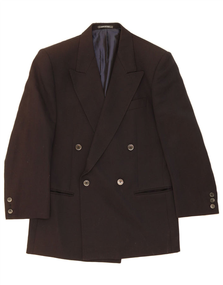 Giacca blazer doppiopetto da uomo VINTAGE UK 38 media nera