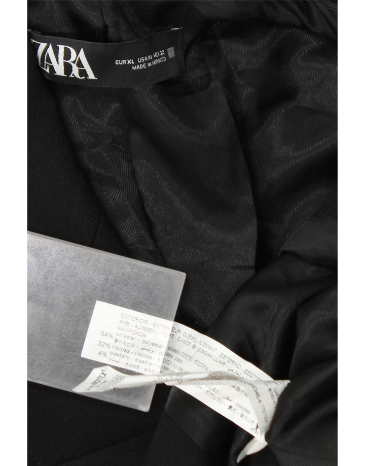 Giacca blazer doppiopetto da donna ZARA UK 18 XL poliestere nero