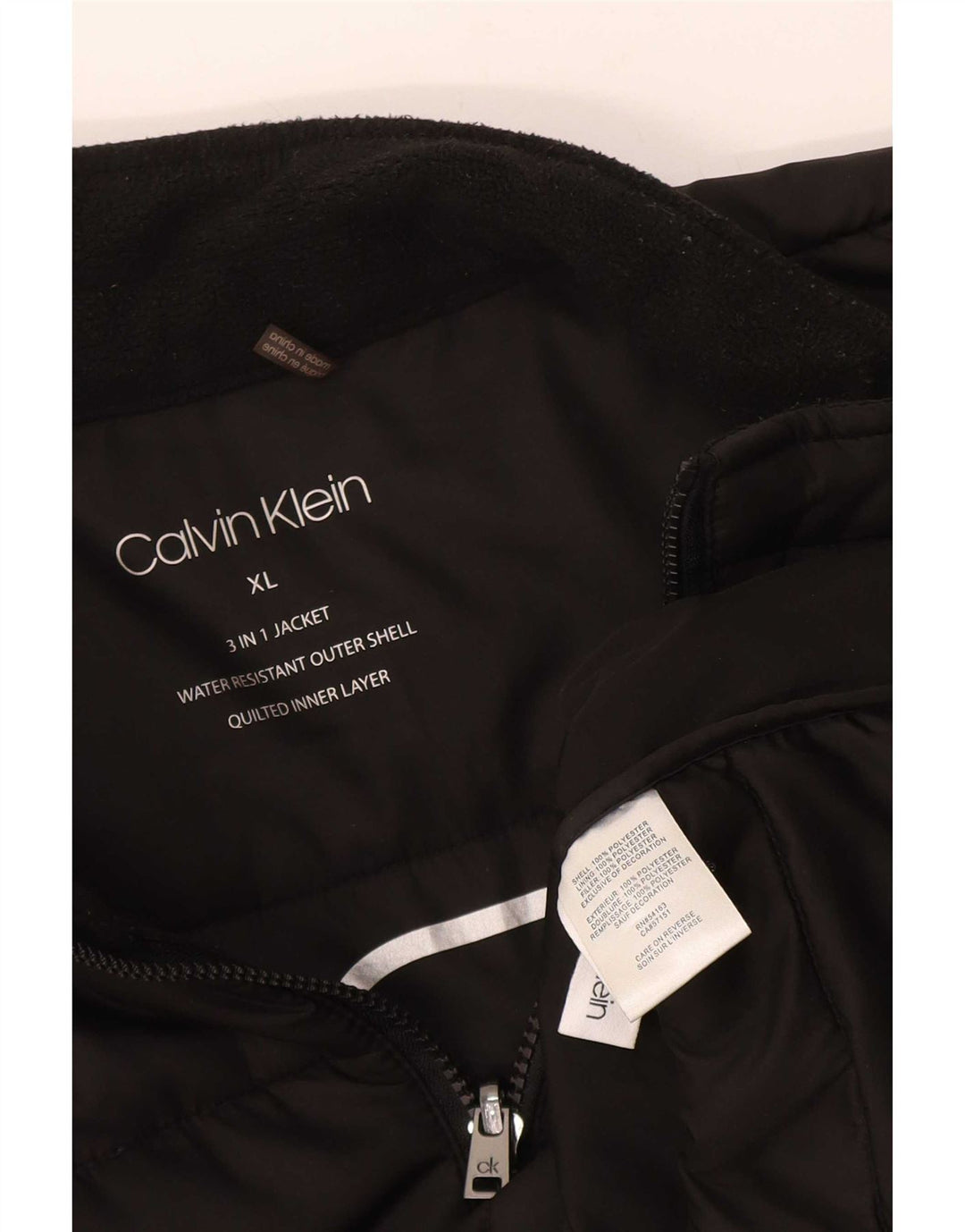 Giacca imbottita da uomo Calvin Klein UK 42 XL poliestere nero
