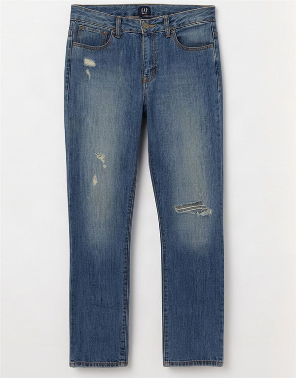 Gap Jeans dritti effetto vissuto per ragazze 13-14 anni W28 L26 Blu