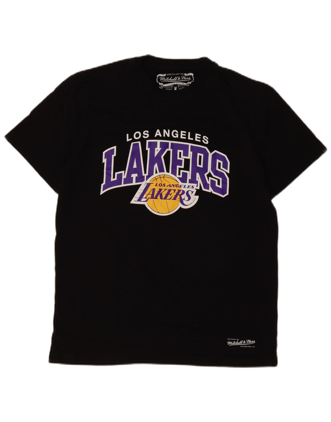 MITCHELL & NESS T-shirt grafica da uomo dei Los Angeles Lakers, nera media