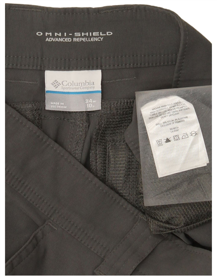 Pantaloncini Columbia Omni-Shade da uomo W34 Large in nylon grigio