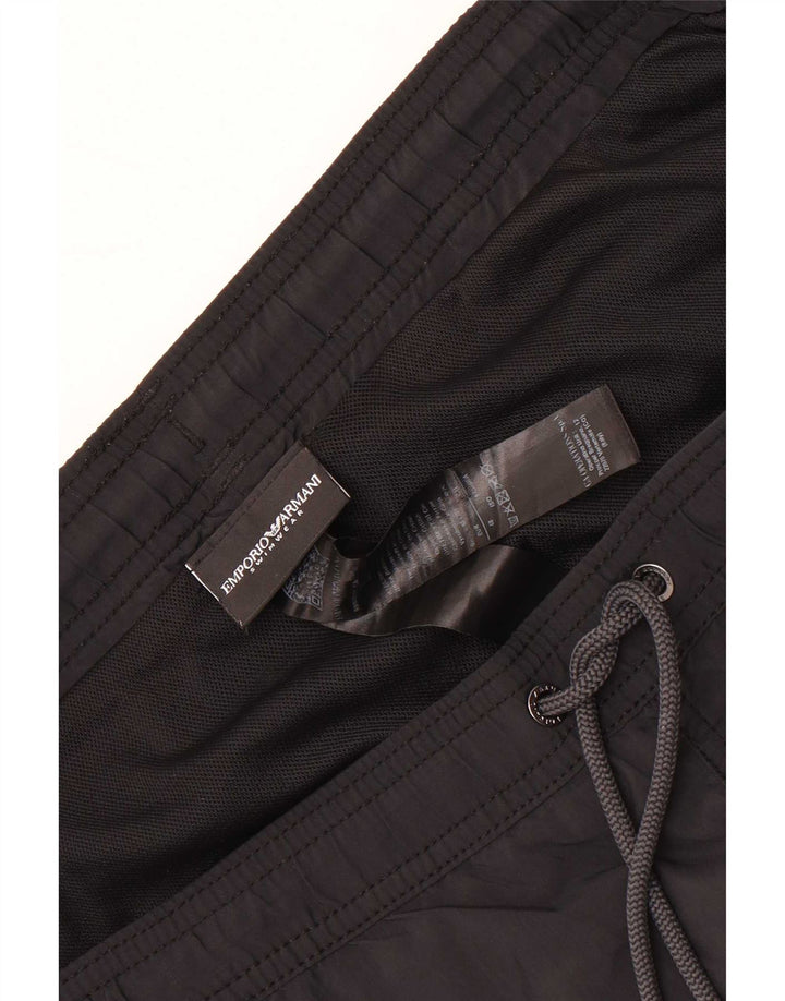 Pantaloncini da bagno grafici da uomo Emporio Armani EU 48 medio nero poliammide
