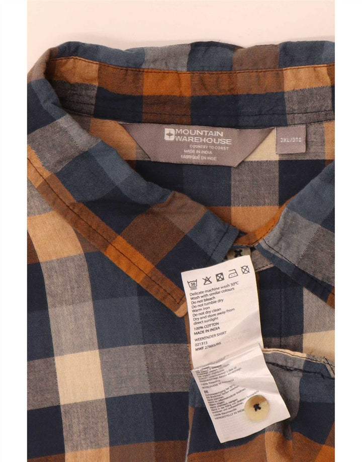 Camicia a maniche corte da uomo Mountain Warehouse 3XL in cotone a quadri multicolore